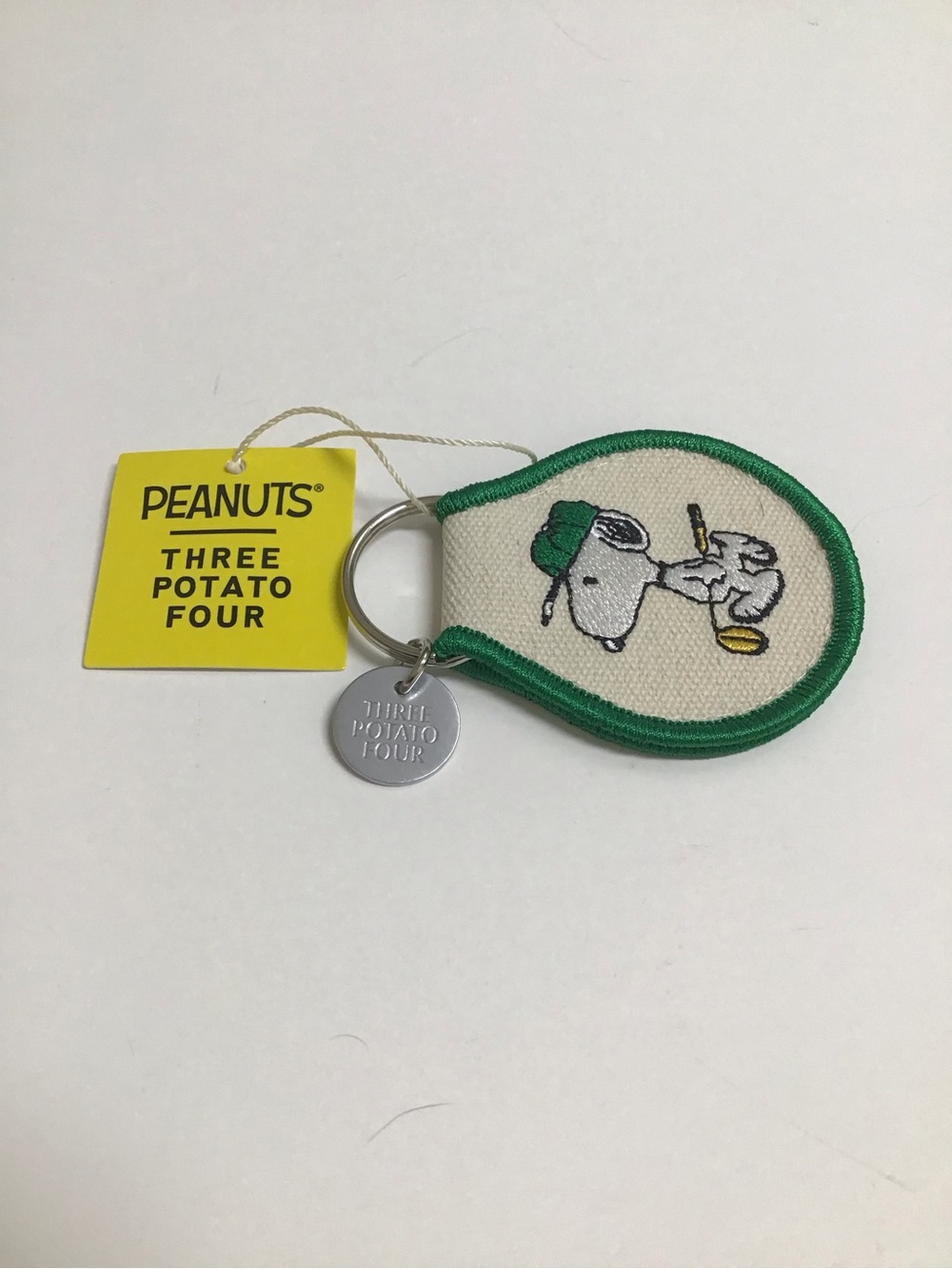Peanuts Snoopy Golfer Key Ring Embroidered Patch Style Three Potato Four NEW - Picture 5 of 10